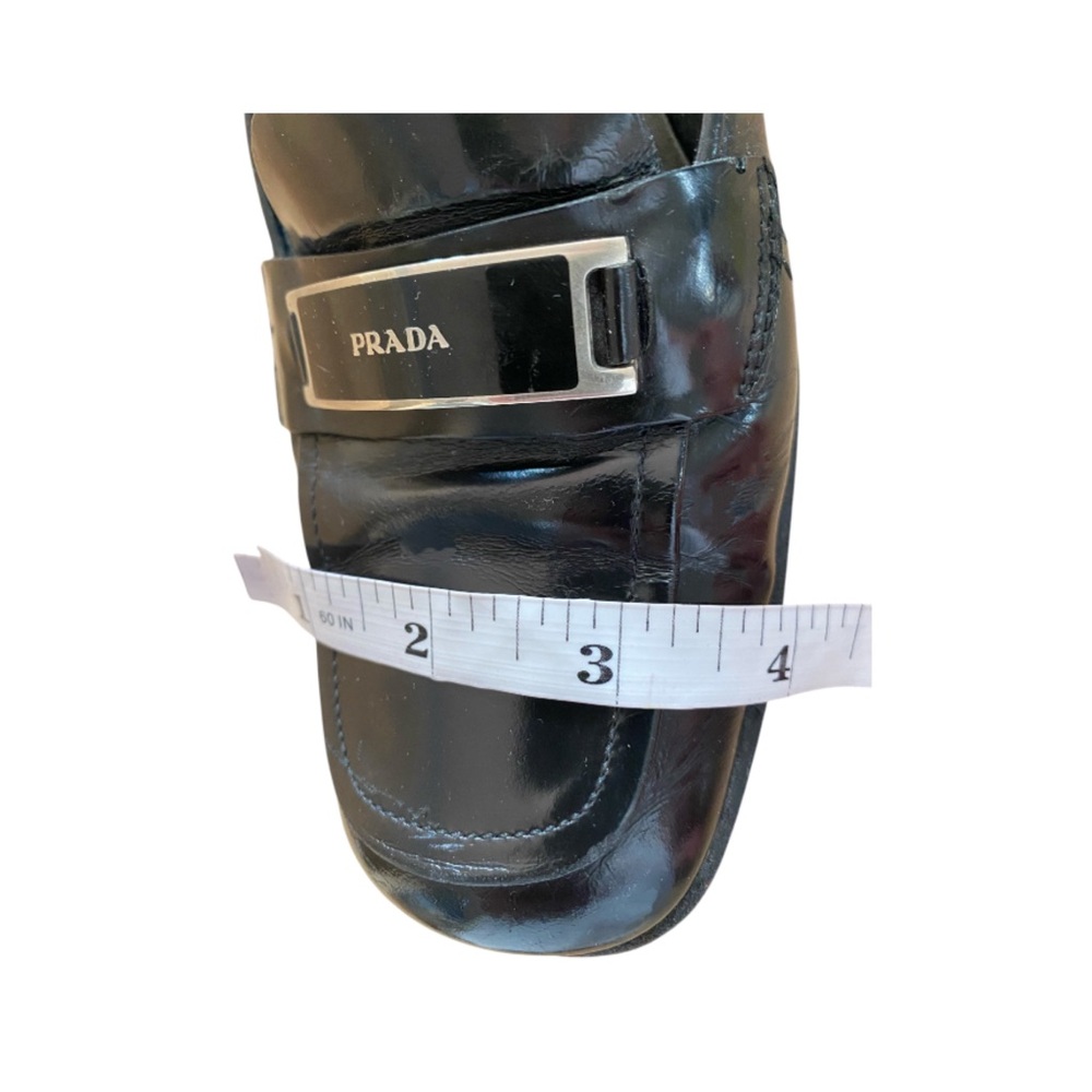 PRADA Vintage Classic Black Patent Leather Loafer Moccasin Shoes EU 39.5 US8.5 - Picture 9 of 11